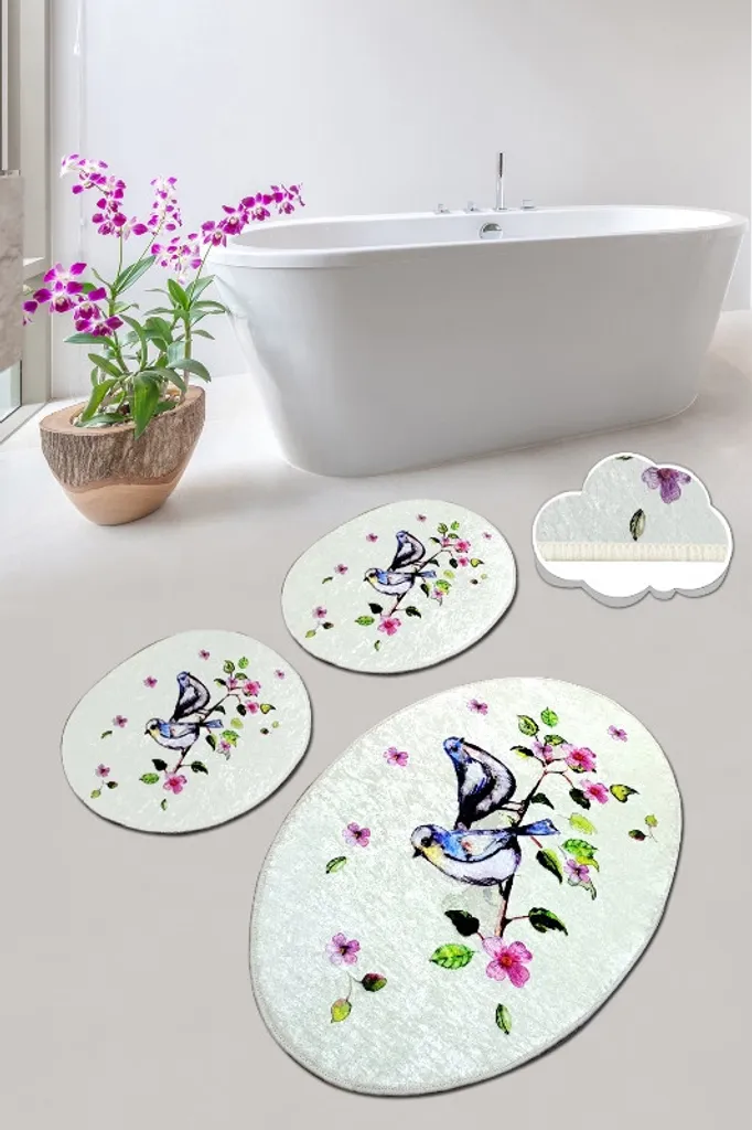 Mijolnir Bird CHL4488 Tapis de Bain Multicolore 100% Velours 700 g/m²