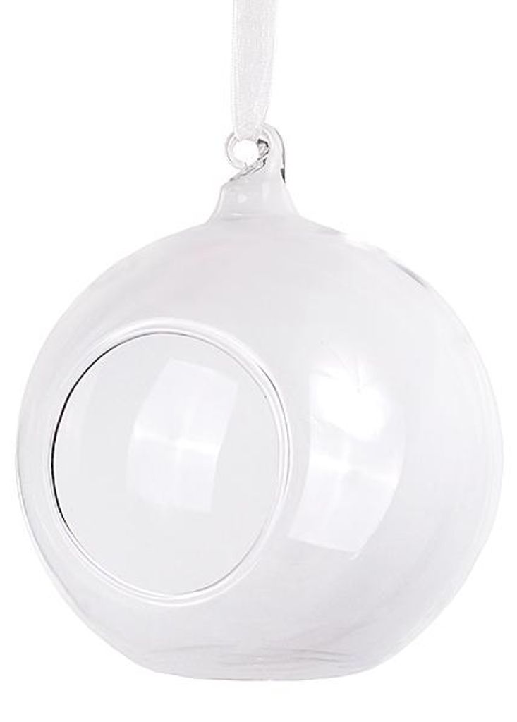 Glaskugeln mit Band, 10cm (1 Packung / 4 Stück)