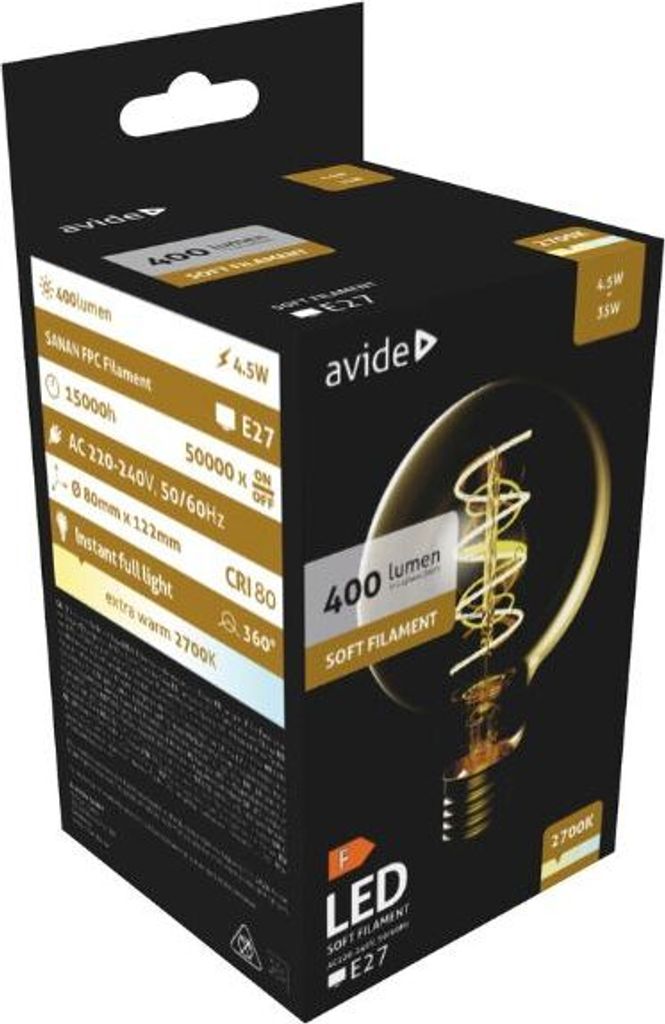 AVIDE: Prémiová designová retro LED žárovka E27 4,5W 400lm Obrázek produktu 2