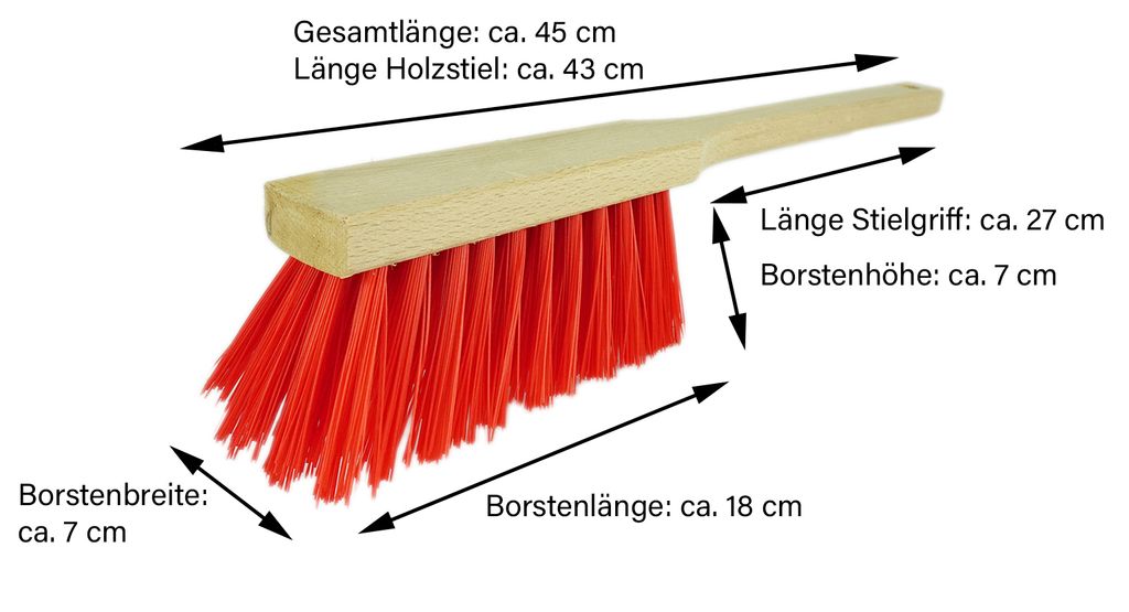 Novaliv Handfeger Langer Stiel I 45 cm I Elaston I Schneebesen Auto Handbesen Handkehrbesen Waschbürste Feger