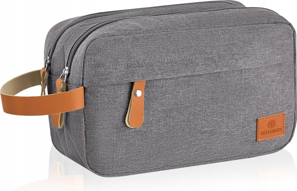 BKP-10 GREY DAVID Trousse de toilette en tissu gris de voyage luxe