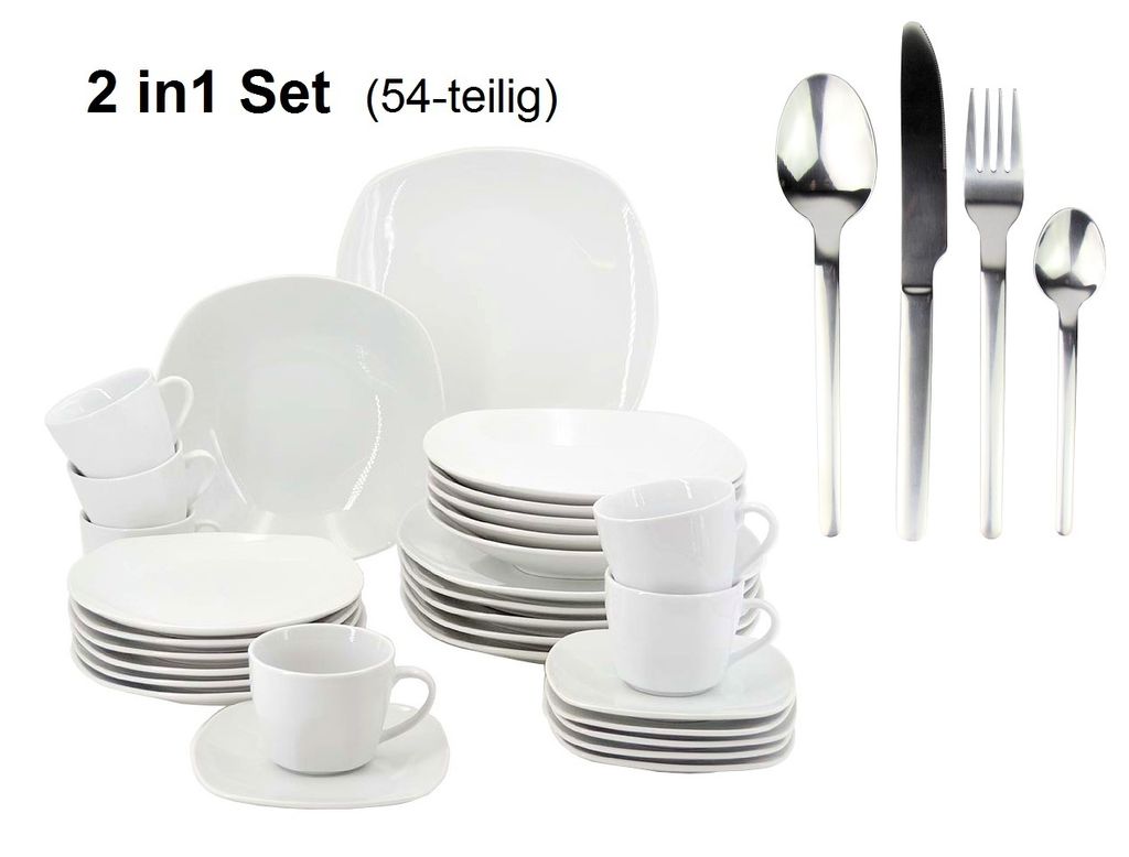 2in1 Set-30-teiliges Kombi-Geschirrset "Fino"+24-teiliges Produktbild 