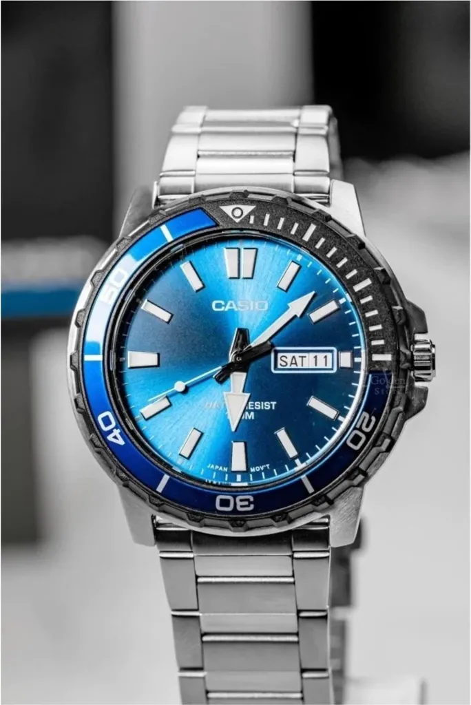 Montre Casio MTD-125D-2A1 Étanche 100m avec Lunette Rotative et Date - 5