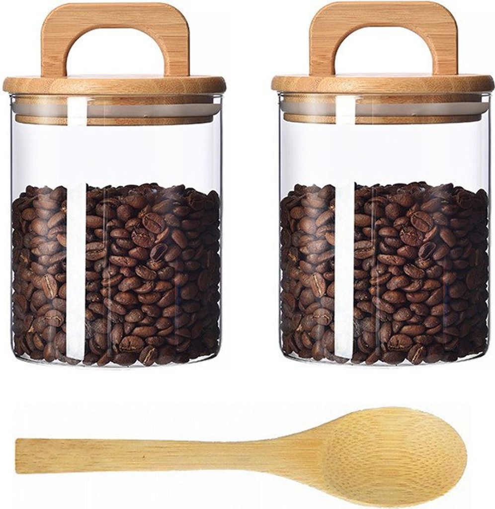 2 Stück Vorratsgläser mit Glas mit Holzlöffel  800ML Produktbild 
