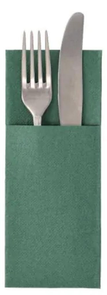 PAPSTAR Servietten-Tasche "ROYAL Collection" dunkelgrün 50 Stück (ohne Besteck)