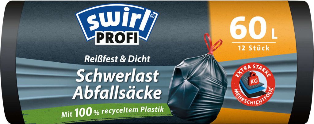 Swirl Müllbeutel Swirl Schwerlast Säcke 120L 12 stk./ Rolle (2er Pack
