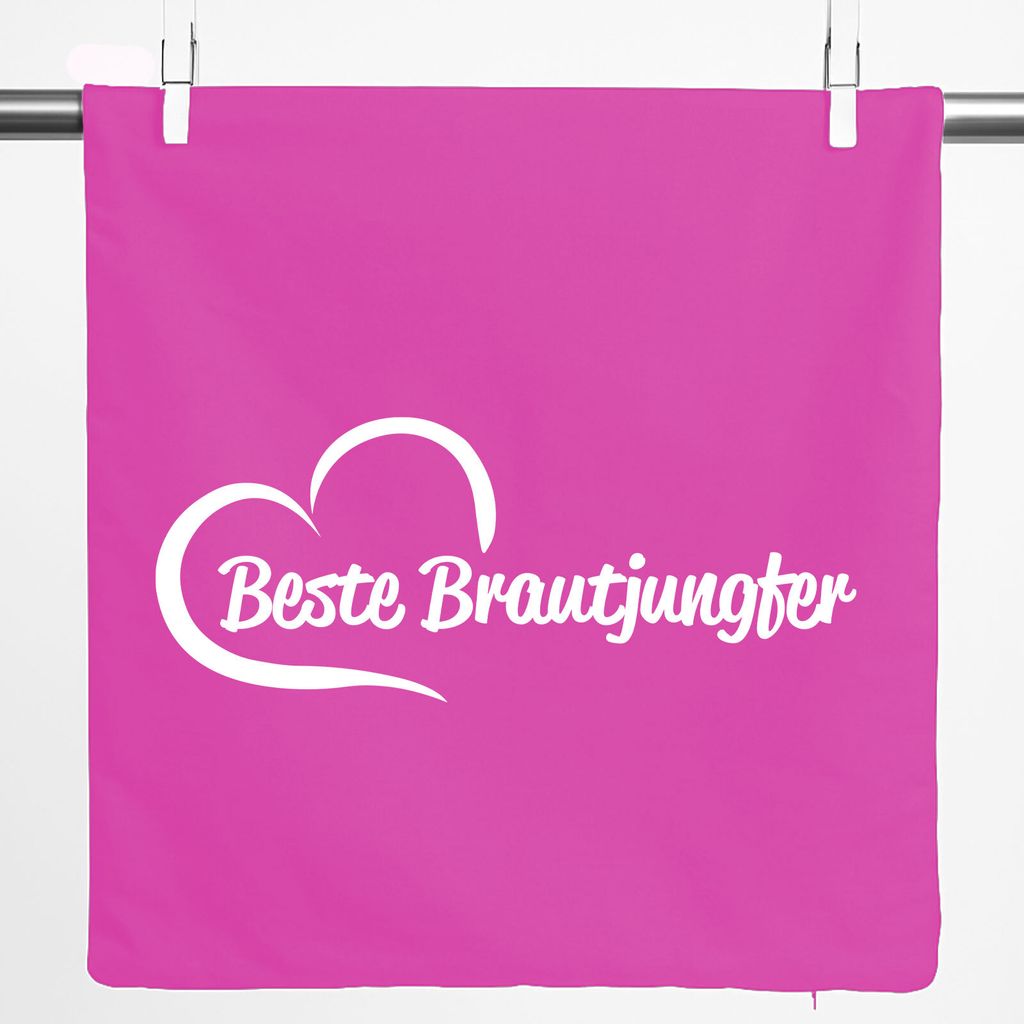 Huuraa Kissenbezug Beste Brautjungfer Herz 40x40cm Fuchsia Produktbild 
