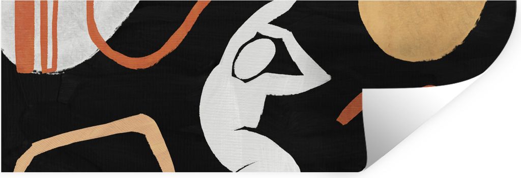 MuchoWow Wandtattoo Wandsticker Wandaufkleber Frau - Silhouette - Abstrakt 150x50 cm Selbstklebend und Repositionierbar - Repositionierbar - Wass...