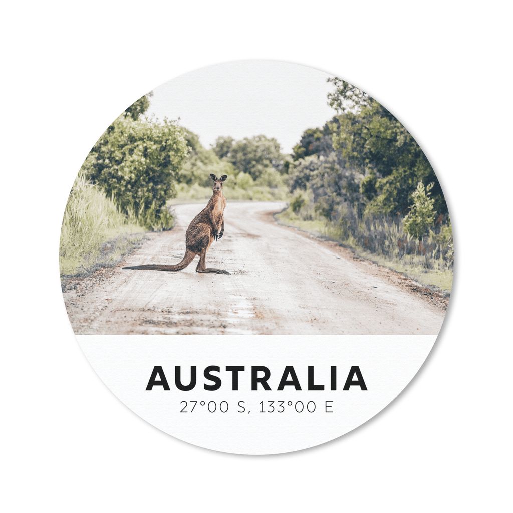 MuchoWow Mauspad Mousepad Australien - Känguru - Straßen 50x50 cm - Mousepads - Maus Mat - Pad - Mausunterlage - Vinyl