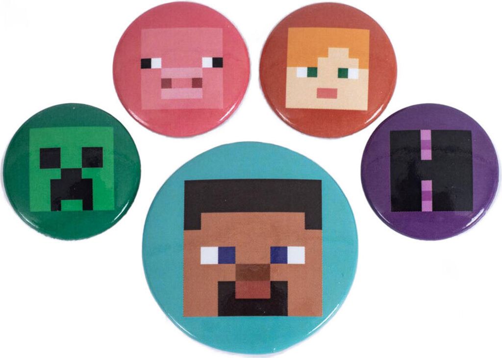 Minecraft - Schwein - Anstecker-Set Knopf TA12212 (Einheitsgröße) (Bunt)