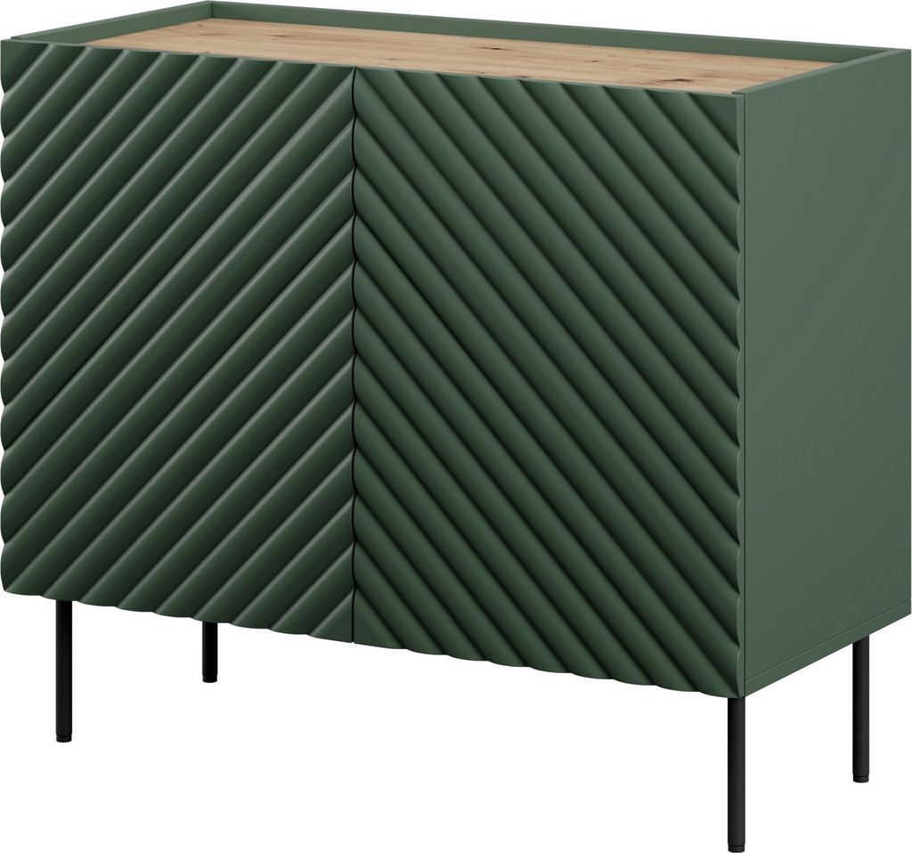 Kommode Onda Wohnzimmerschrank 98X85X45 Cm Mdf Grün Matt