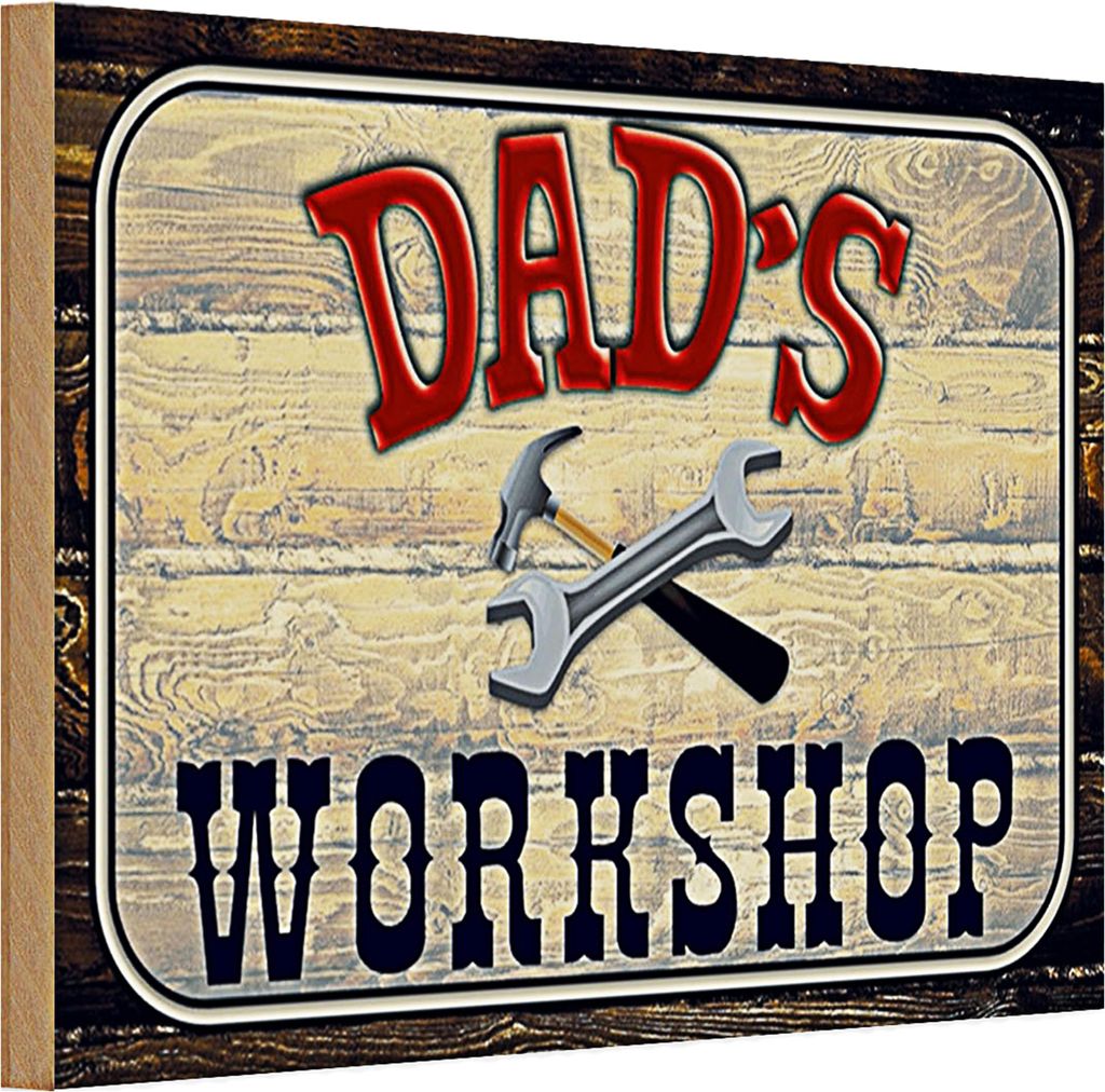 Holzschild Spruch 30x20cm Dad ́s Workshop Werkzeug