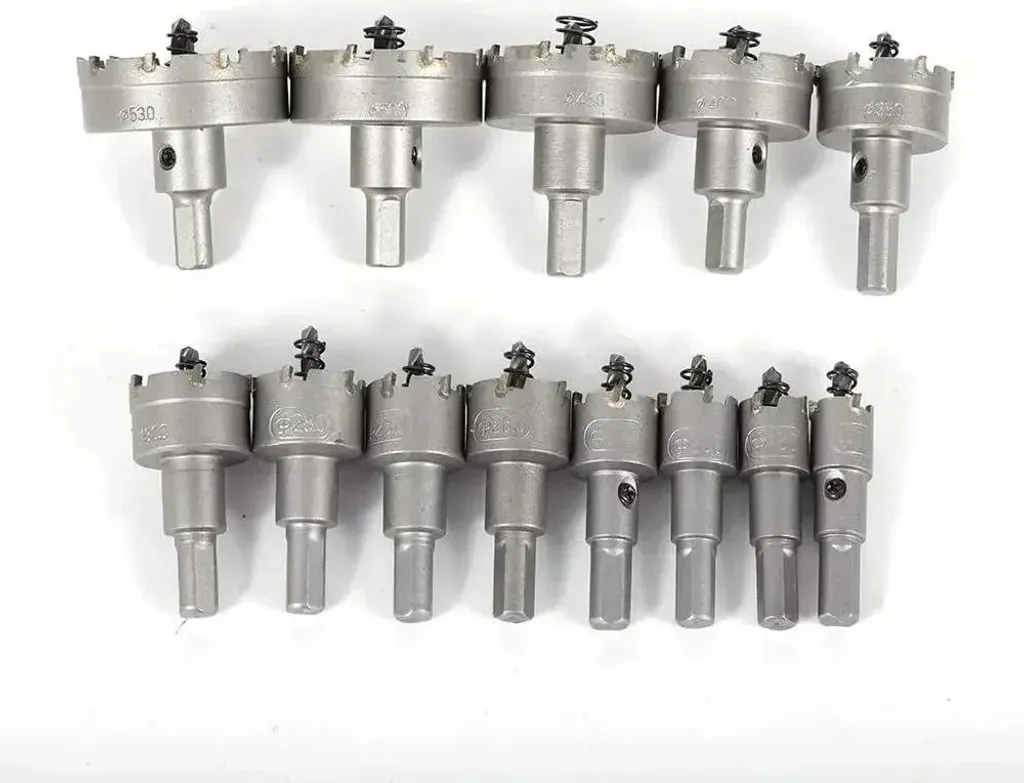 Coffret scies cloches carbure usinage métaux 13 pièces 16 à 53 mm