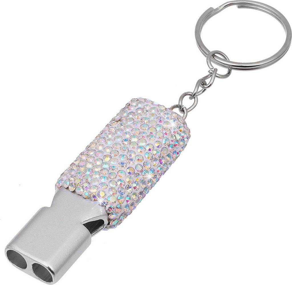 Bling Whistle, Metall-Strasspfeife mit Schlüsselanhänger, glänzende Pfeife mit lautem, klarem Ton für Schiedsrichter, Trainer, Rettungsschwimme...