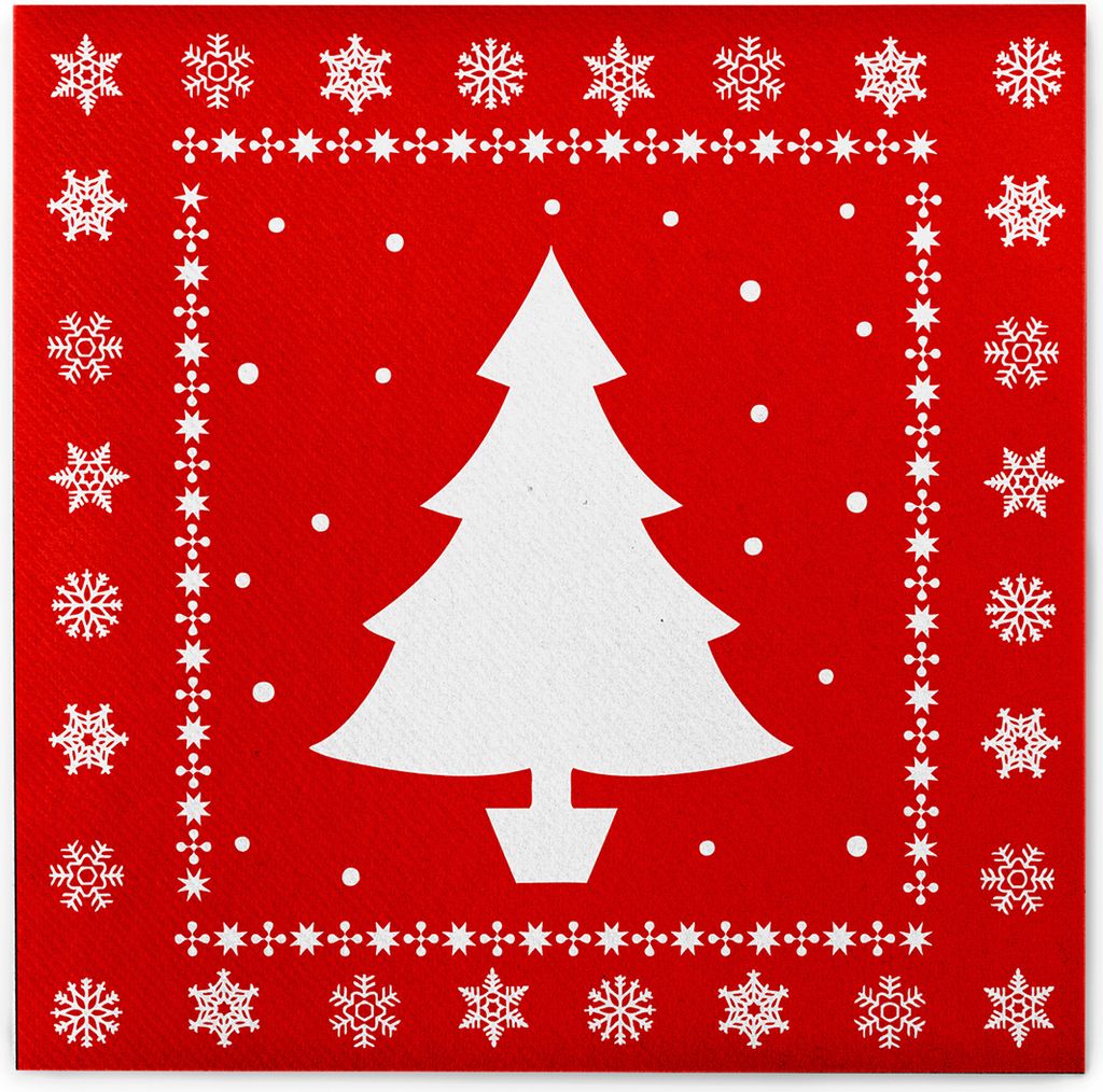 Sovie HOME Weihnachtsserviette White Tree in Rot aus Produktbild 