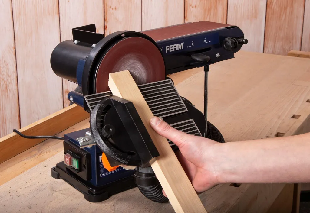 Ponceuse de table FERM BGM1022 - 350W - combiné à bande et disque - 2