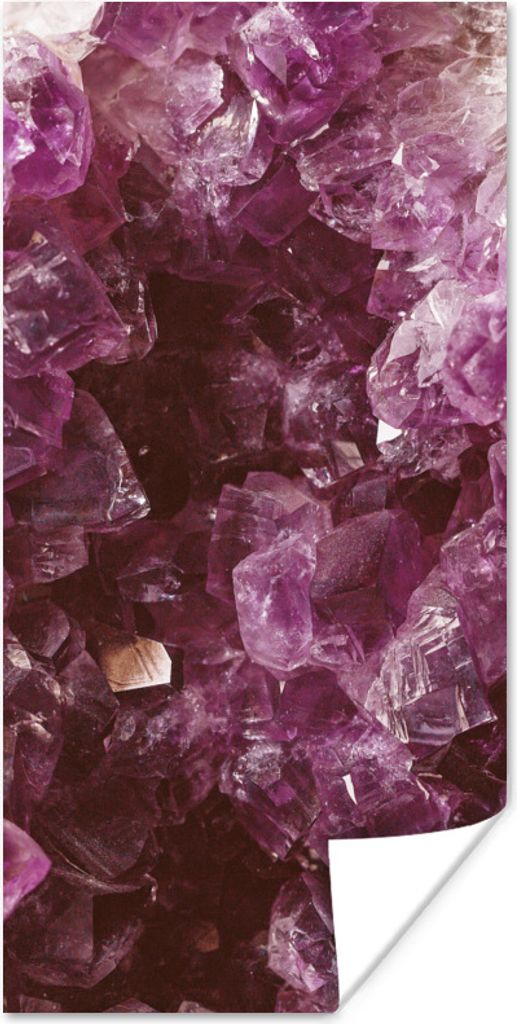 MuchoWow Poster Edelsteine - Amethyst - Kristalle und Edelsteine 80x160 cm - Kinderzimmer