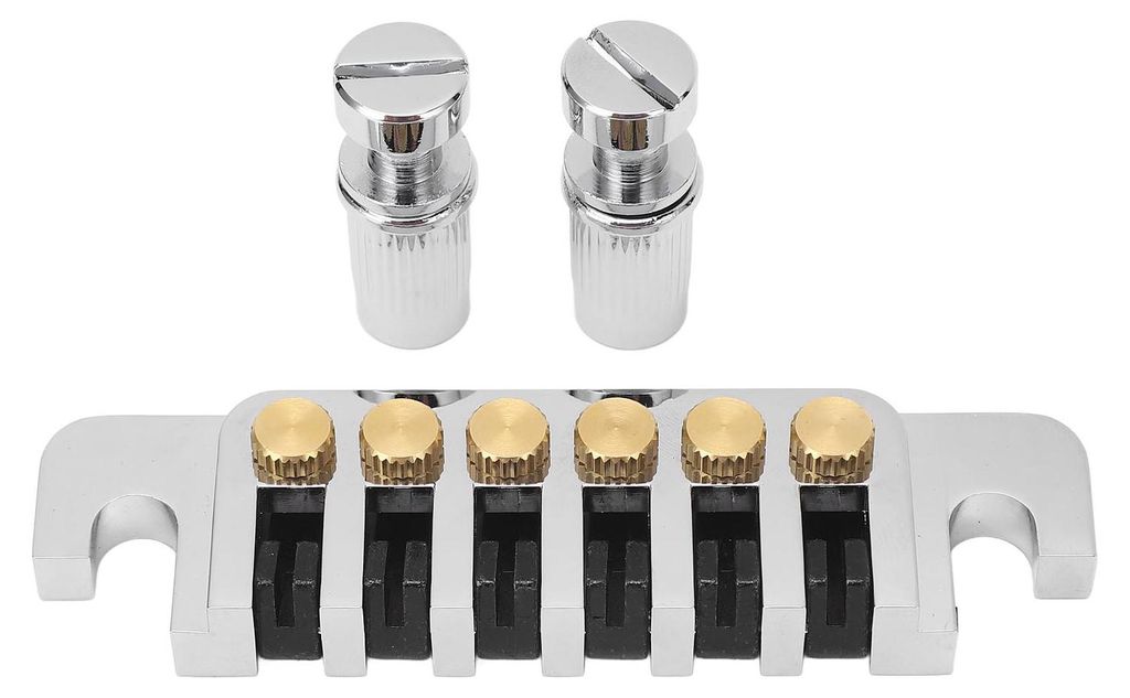 Wendbarer Gitarrensteg-Saitenhalter mit Wrap-Around-Sattel für LP- und EPI-Style-E-Gitarren, Silber