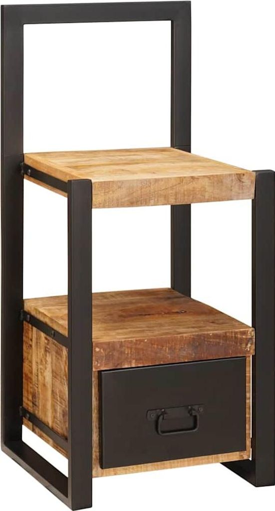 Ankleidehaken mit Regal Braun 40 x 40 x 90 cm Massivholz Mango