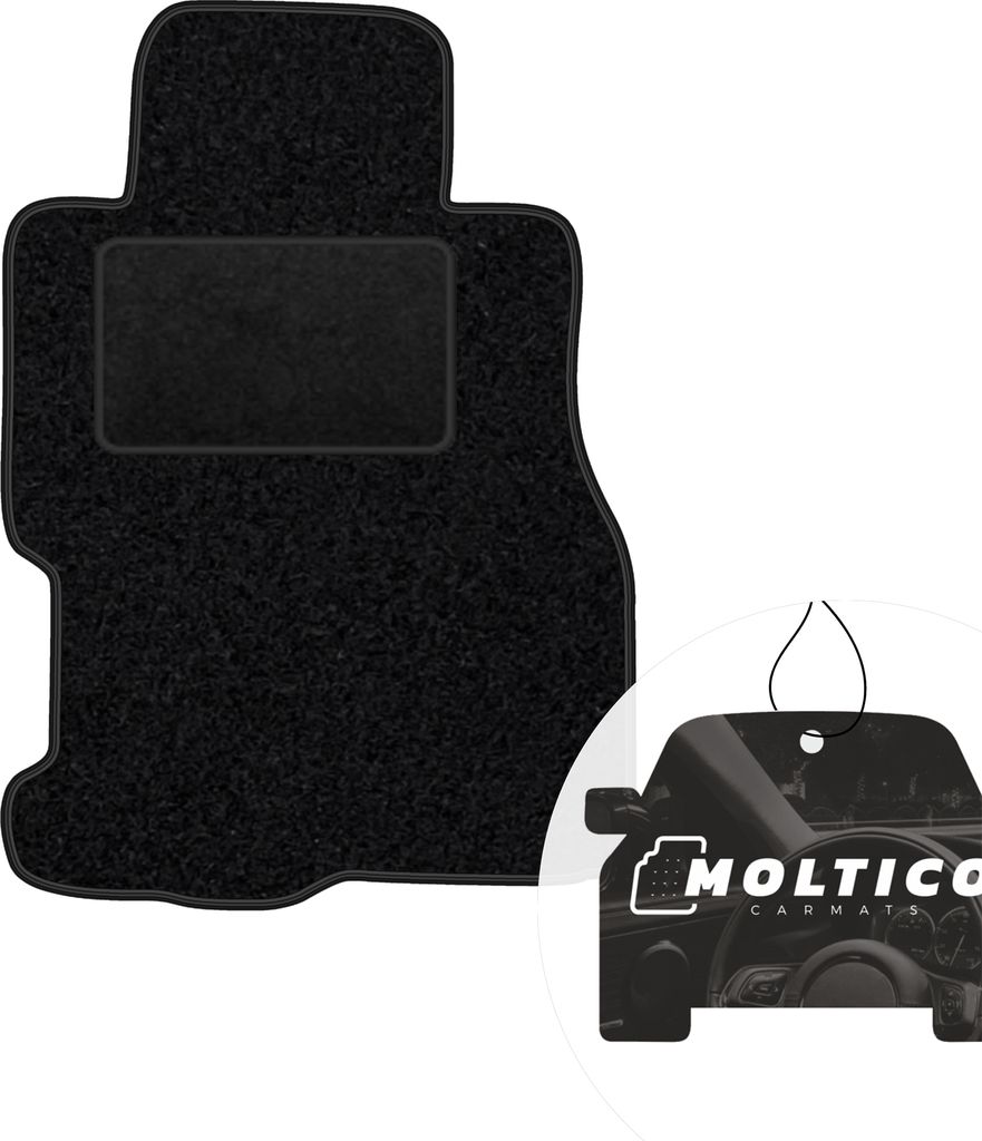 moto-MOLTICO Fahrer Fußmatte Auto Velours Fahrerseite Autoteppiche Schwarz Fahrermatte 1-teilig passend für Honda Civic 2001-2005