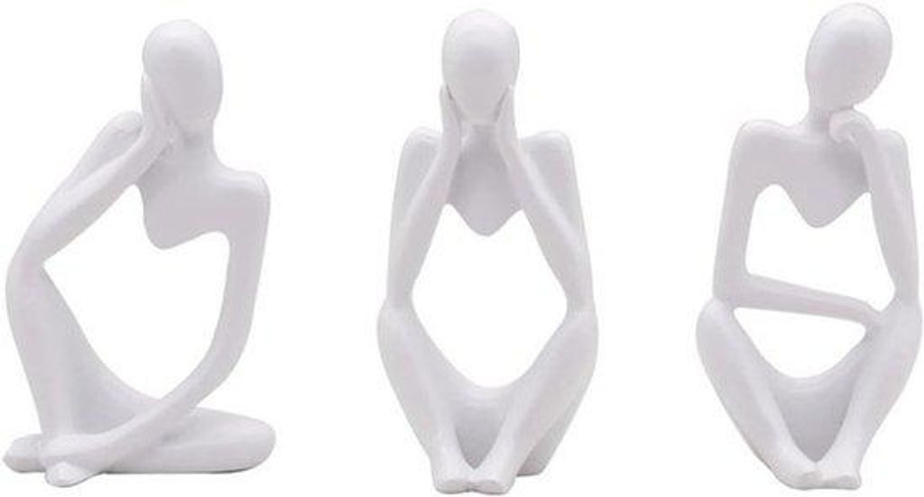 Moderne Keramikfiguren weiß 3-teilig Dekoration