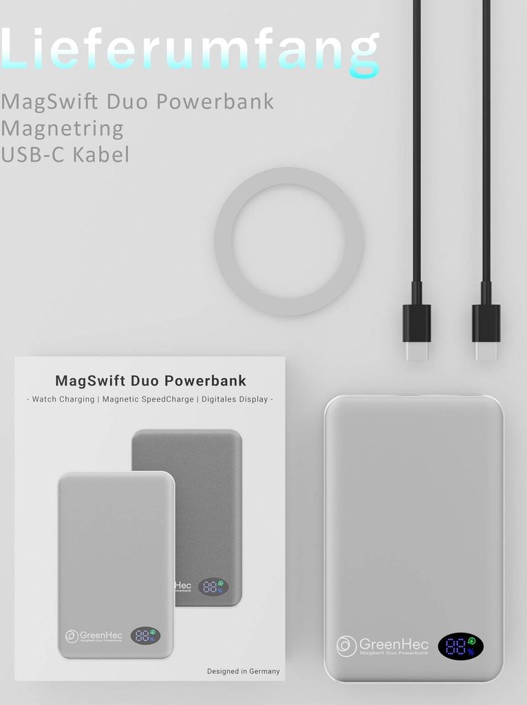 Powerbank YIISONGER MAGNETIC KT-D007 10000mAh – Schwarz Produktbild 9