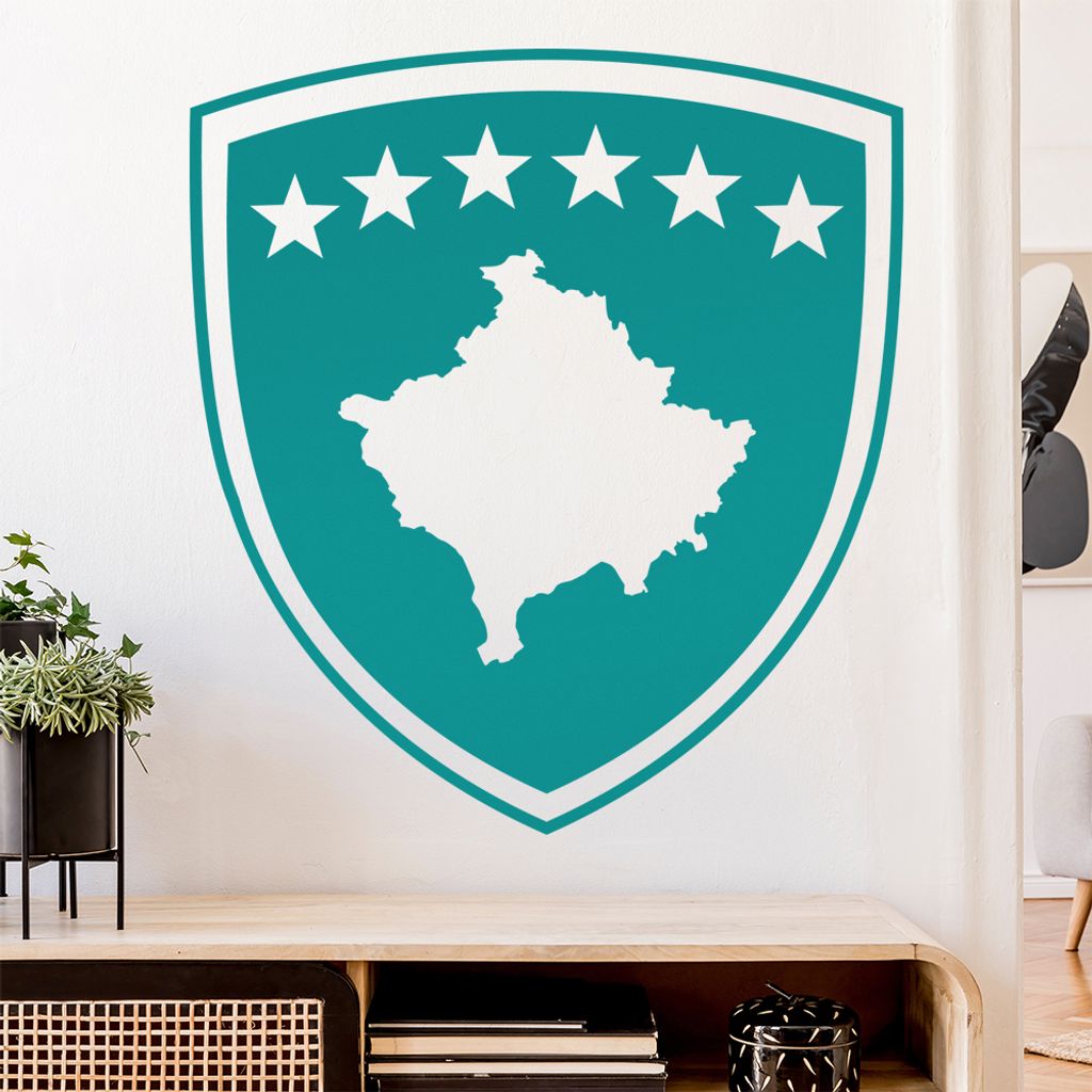 Kosovo Wappen Wandtattoo Wandaufkleber Wall Sticker - Dekoration, Küche, Wohnzimmer, Schlafzimmer, Badezimmer
