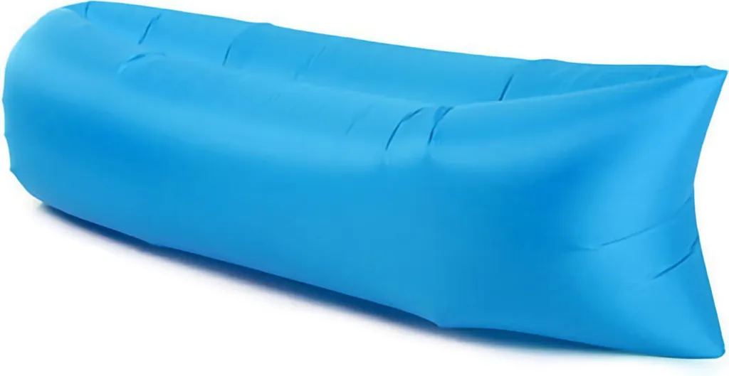 Chaise longue gonflable portable et étanche pour voyage et jardin bleu