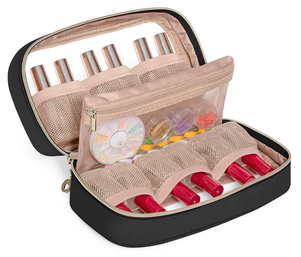 Organisateur vernis à ongles anti-choc 12 flacons noir fini le désordre
