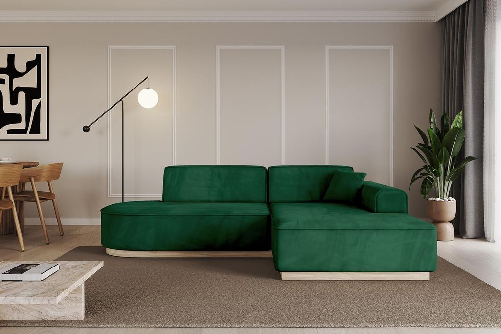 ALTDECOR Ecksofa in L-Form IREA-L1 232x165x80 cm Grün Corner Sofa Eckcouch Couch Wohnlandschaft Cauchsofa