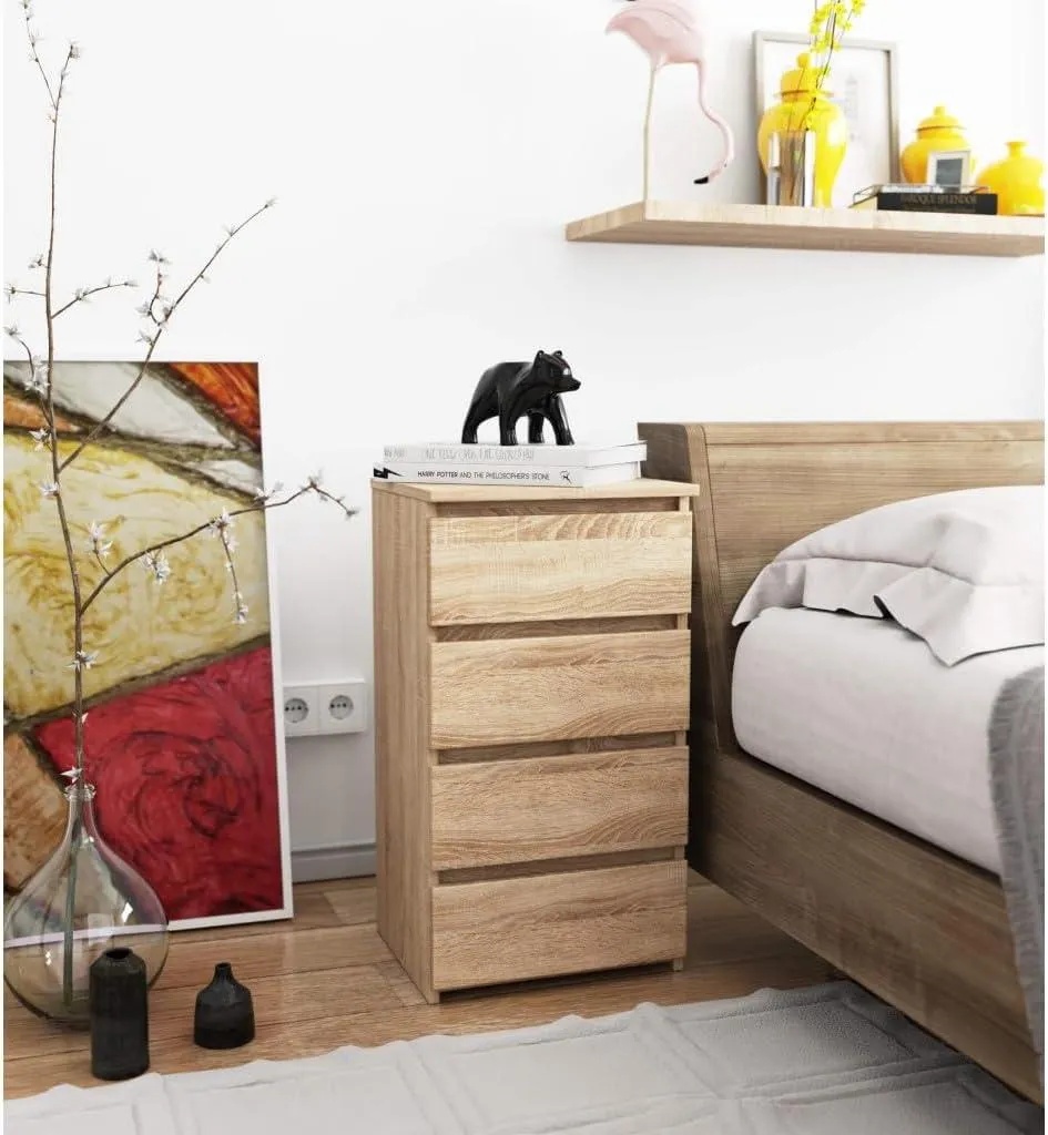 Petit meuble de rangement 4 tiroirs gain de place pour studio et chambre