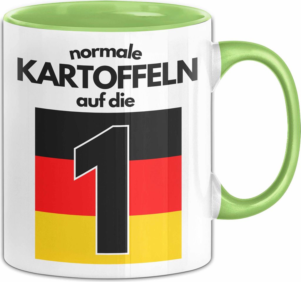 Normale Kartoffeln Auf Die 1 Tasse Meme Geschenk Deutschland Fußball-Fan 2024 Germany Flagge (Grün)