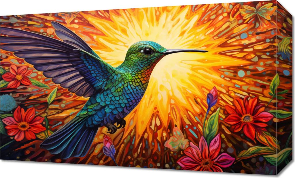 Bild 50x30cm Kolibri Farben