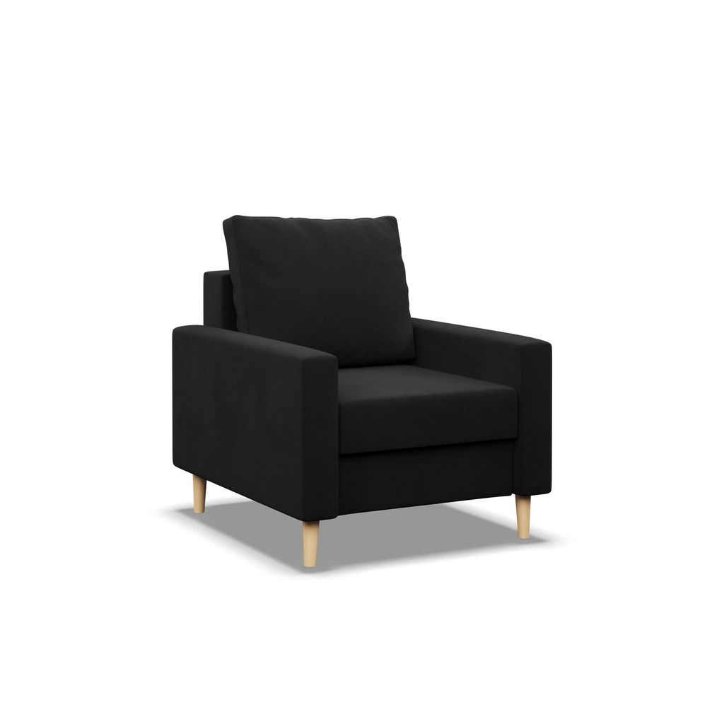 BLANK - Loungesessel für das Wohnzimmer, Wendekissen, Skandinavische Stil, Schwarz