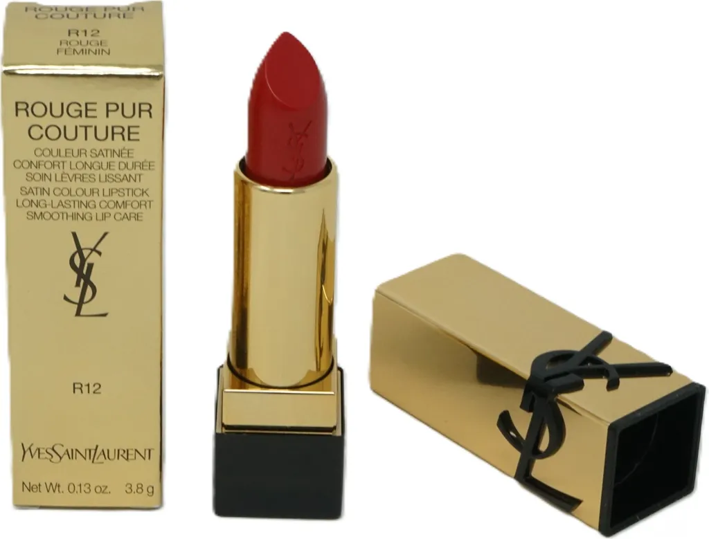 YSL Rouge Pur Couture R12 Rouge Femin: Rossetto Satinato a Lunga Tenuta
