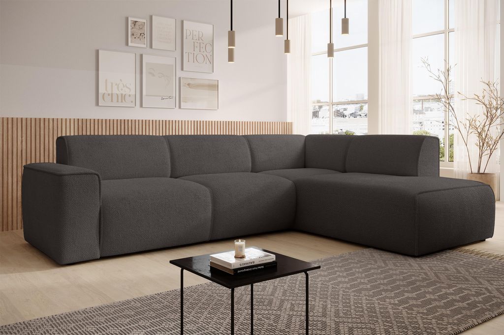 AX LIVING Couch Sofa L Form Didim L Grau – 292 cm, stilvoll Produktbild 
