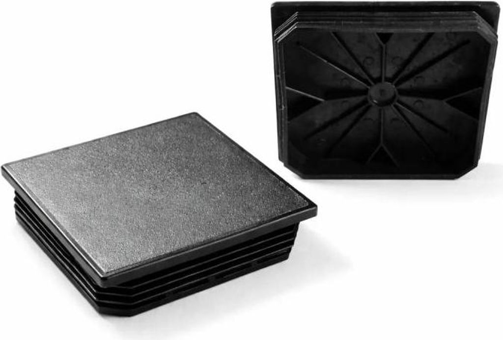Ajile, 4 Stück, Quadratischer Lamellenstopfen 120x120 mm (Rohrwandstärke 1,0-4,0 mm), Schwarz, EPD196x4
