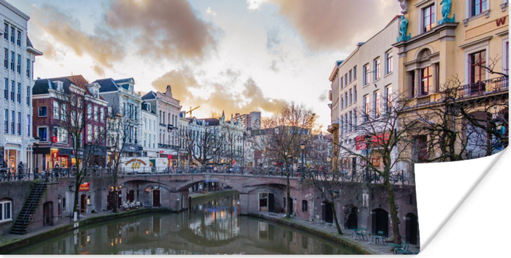 MuchoWow Poster Utrecht - Winter - Wasser 120x60 cm - Bild