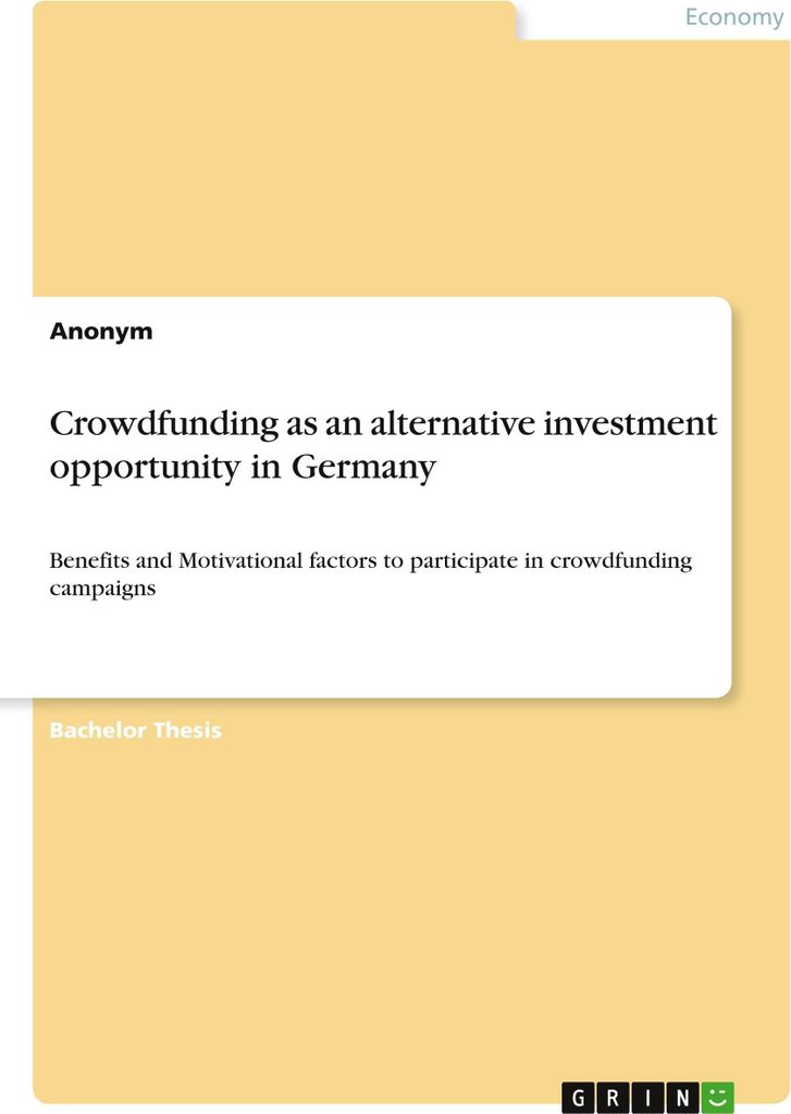 Crowdfunding as an alternative investment opportunity in Germany
