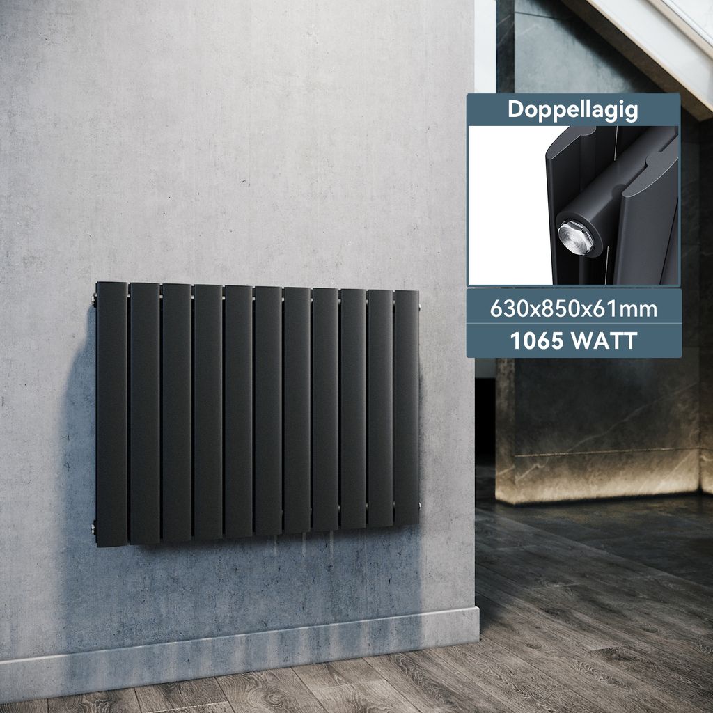SONNI 630×850mm antracytowy dwuwarstwowy grzejnik płytowy Zdjęcie produktu 