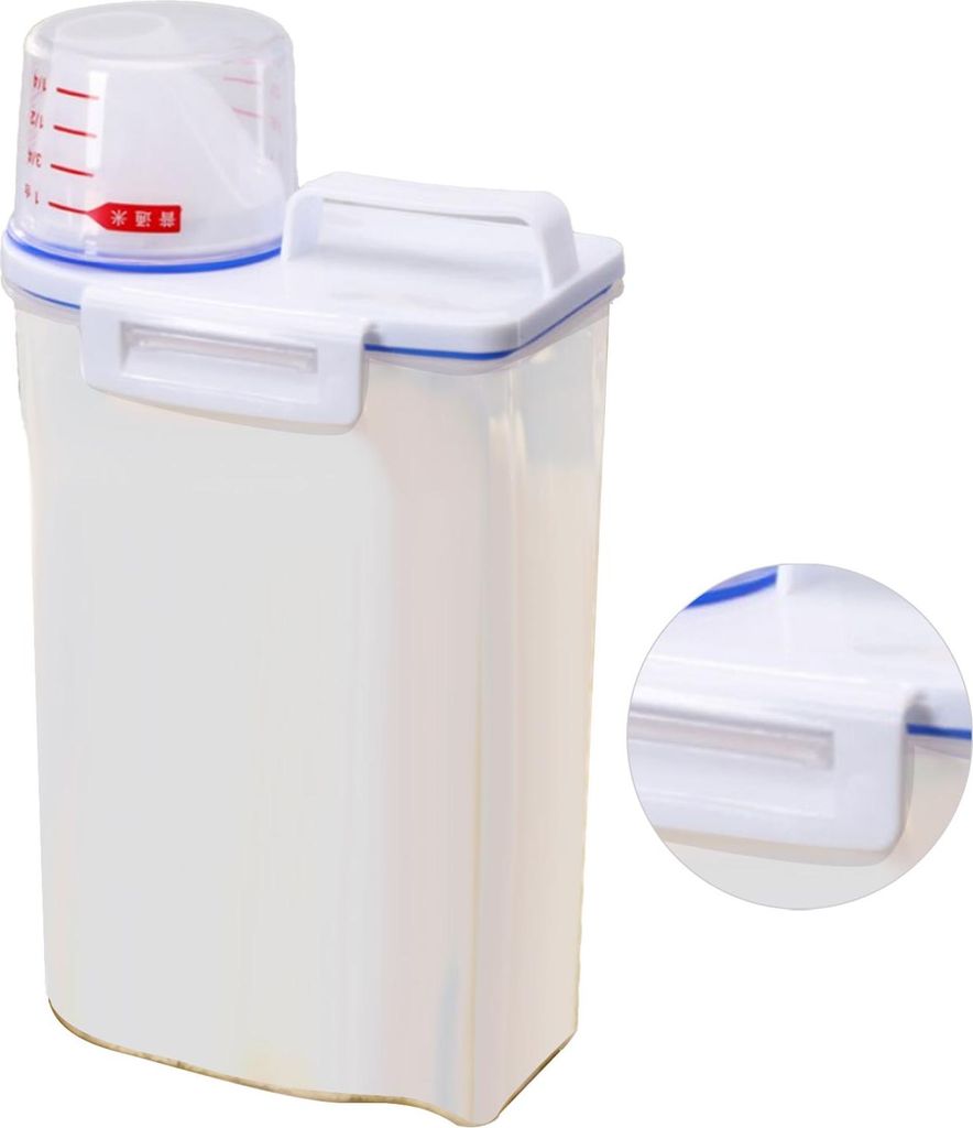 Rice Container Portable Compact 2kg Capacity Box Design Food Grade PP Plastic Airtight Food Storage Container Transparent Color