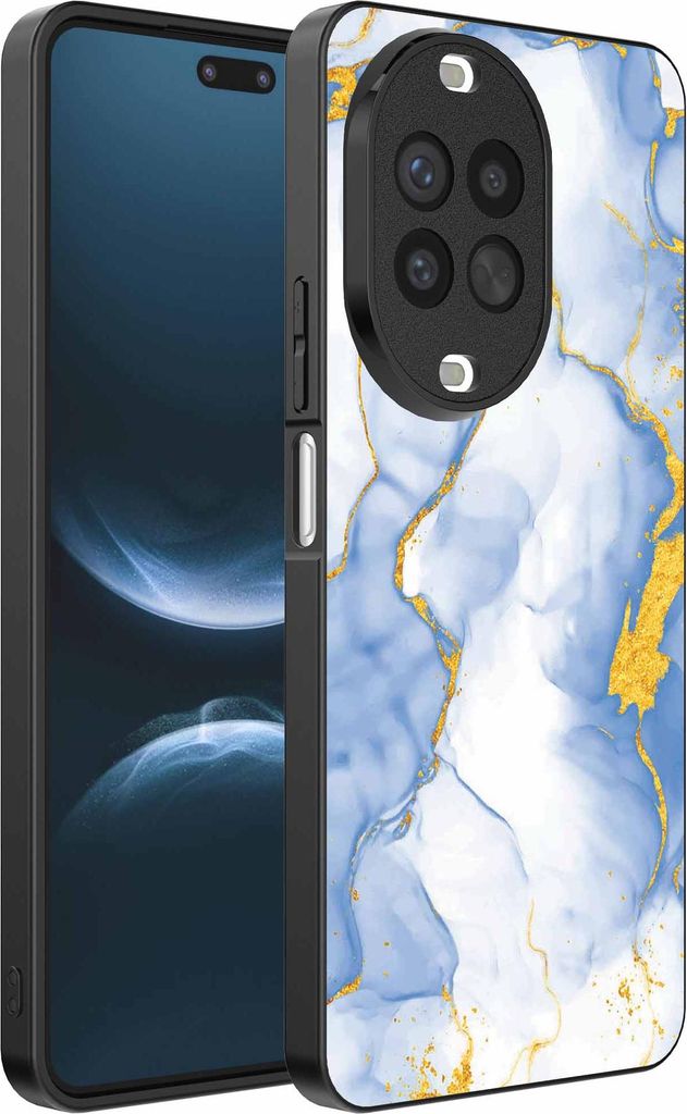 Fit für Huawei Nova 14 Pro Telefon Fall mit hellblau Gold Marmor Print - TPU Backcover Fall hellblau Gold Marmor Design - Smartphonica