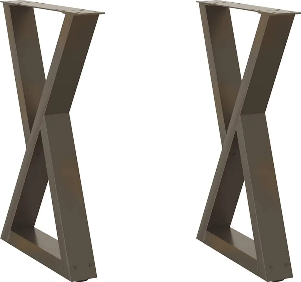 vidaXL Gambe del tavolo da pranzo 2 pezzi in acciaio naturale 60x(72-73,3) cm acciaio