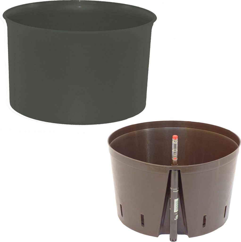 Set3 Hydro Blumenkübel Atlas anthrazit 28/19 + Kulturtopf + Produktbild 
