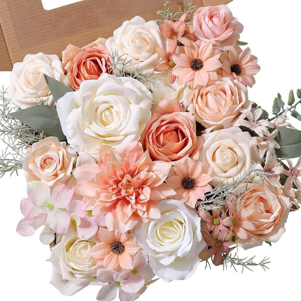 Künstliche Blumen, Seidenblumen, Tortendekorationen zum Selbermachen, für Hochzeitssträuße, Tischdekorationen, Babypartys, Partys und Heimdekor...