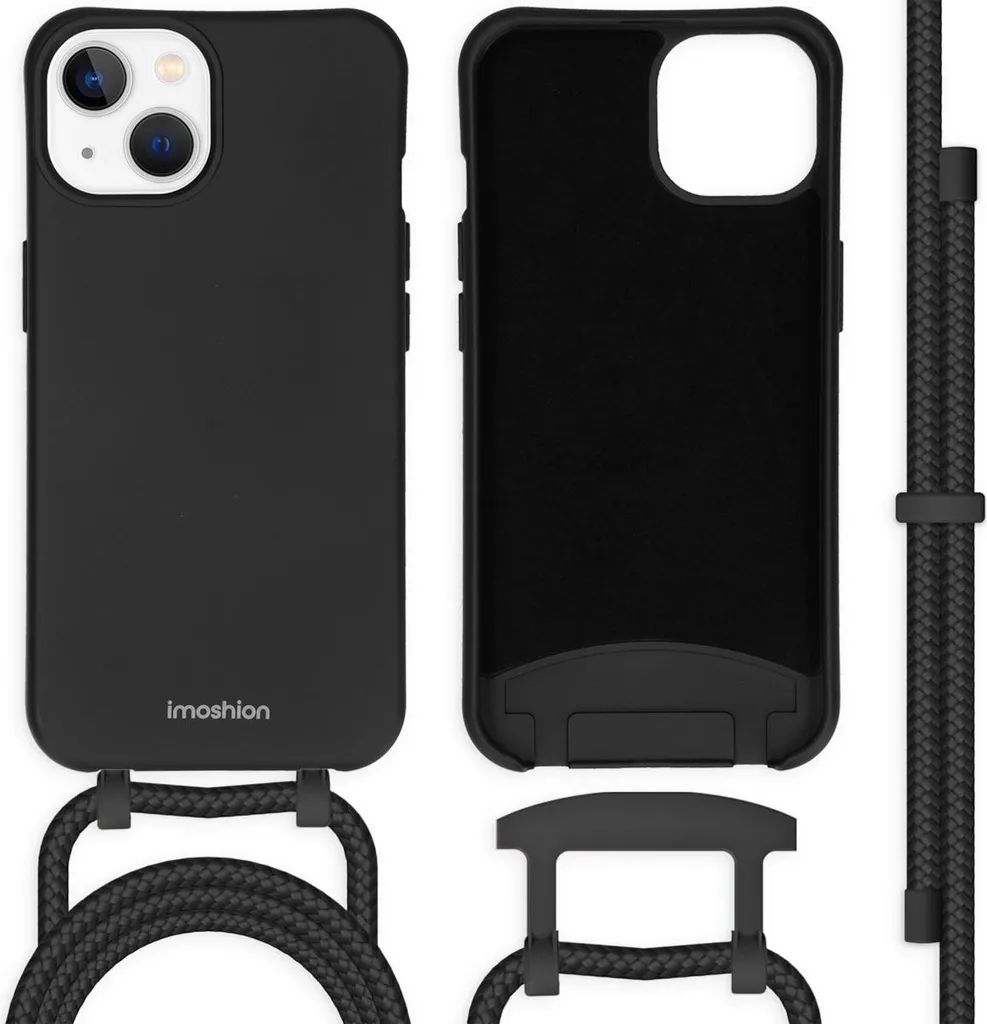imoshion Cover posteriore colorata con cinturino staccabile iPhone 13 - Nero