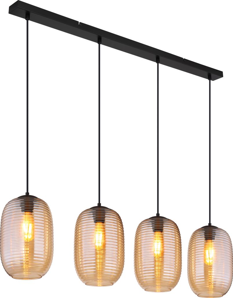 Globo Lighting|Hängeleuchte Metall schwarz matt, 4x E27