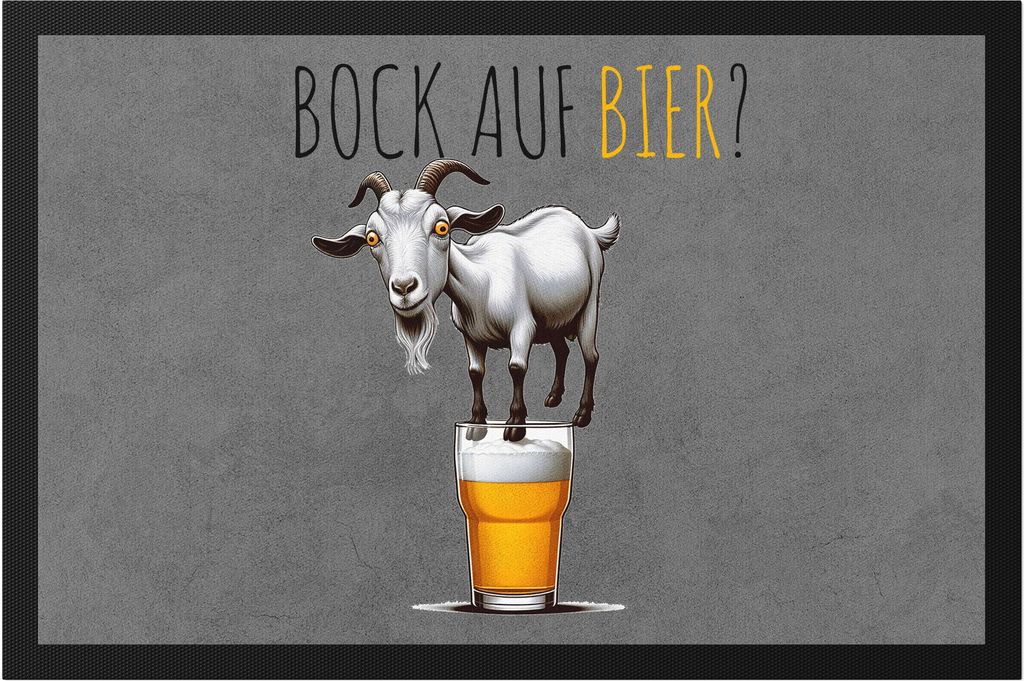 Bock auf Bier Verrückter Ziegenbock Fußmatte - Lustiges Bier Geschenk
