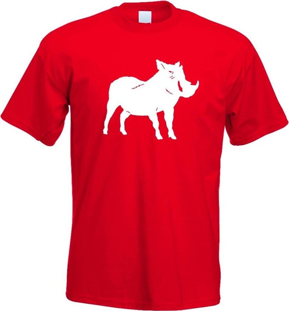 Kiwistar - T-Shirt - rot - Wildschwein Motiv 1 - Keiler Herren Funshirt Bedruckt Design Sprüche Spruch Motive - mit Motiv Bedruckt - Funshirt Desi...