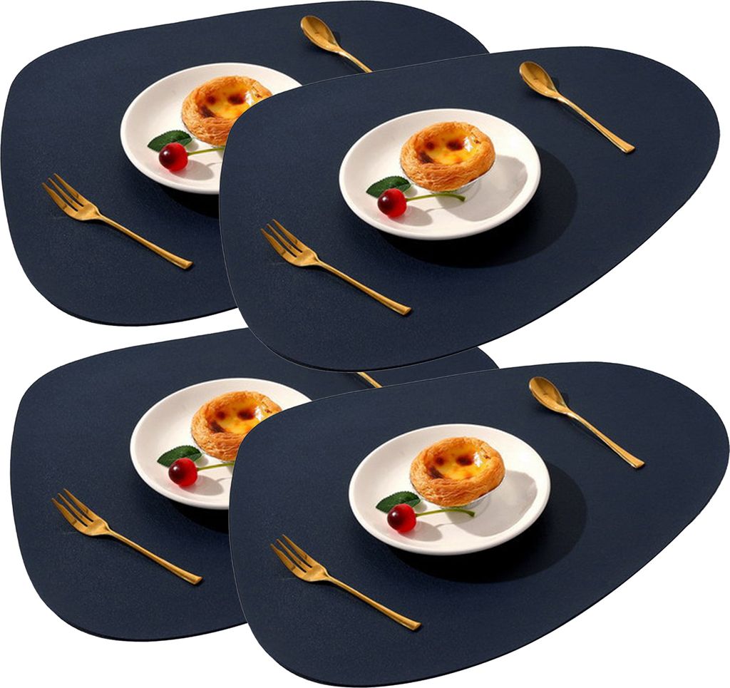 4Stück Tischsets,Abwaschbar Rund Doppelseitigen rutschfest Produktbild 1